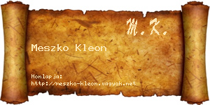 Meszko Kleon névjegykártya